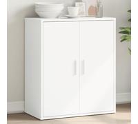 Fangmaliuyun Buffet blanc 60 x 31 x 70 cm en matériau dérivé du bois - Meuble moderne pour couloir et salon avec capacité de charge de 59 kg et design peu encombrant pour cuisine, salle à manger ou