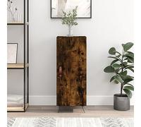 Fangmaliuyun Buffet de cuisine moderne en chêne fumé - 34,5 x 34 x 90 cm - En bois avec pieds en métal - Armoire polyvalente avec 3 compartiments - Robuste et durable - Pour salon, couloir, chambre à