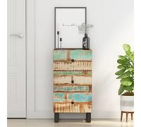 Fangmaliuyun Buffet en bois recyclé 40 x 33,5 x 75 cm avec 3 tiroirs - Armoire de cuisine vintage - Meuble de couloir - Buffet multifonction pour cuisine, couloir, chambre à coucher