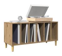 Fangmaliuyun Buffet en chêne artisanal - 100 x 38 x 48 cm - En matériau dérivé du bois avec pieds en eucalyptus - Armoire à panneaux pour vinyle LP - Meuble d'appoint TV - Pour salon, bureau, couloir