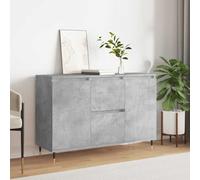 Fangmaliuyun Buffet gris béton - 101,5 x 35 x 70 cm - Matériau dérivé du bois avec pieds en fer - Design moderne et miracle de rangement - Armoire de cuisine et de salon pour salle à manger, couloir