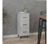 Fangmaliuyun Buffet gris béton 34,5 x 34 x 90 cm en matériau dérivé du bois avec fer, design moderne, espace de rangement avec tiroirs, corps robuste, pour salon, couloir, salle à manger et cuisine