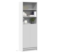 Fangmaliuyun Buffet haut de qualité supérieure blanc avec éclairage LED RVB 69 x 32,5 x 200 cm en bois - Buffet moderne pour salon, cuisine, couloir, bureau - Avec beaucoup d'espace de rangement