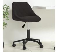 Fangmaliuyun Chaise de bureau pivotante en velours noir - Hauteur réglable - 46 x 44 x 67,5-79 cm - Robuste - Avec roulettes - Design moderne - Pour la maison, le bureau, les jeux - Coiffeuse et