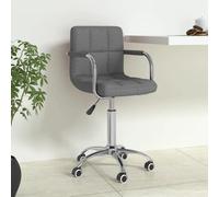 Fangmaliuyun Chaise pivotante, gris clair, 50 × 47 × 74,5 à 86 cm, hauteur réglable, tissu/acier chromé, roulettes, bureau à domicile