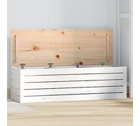 Fangmaliuyun Coffre blanc 109 x 36,5 x 33 cm en pin massif avec couvercle - Buffet de rangement pour salon, couloir et chambre à coucher - Design moderne et robuste