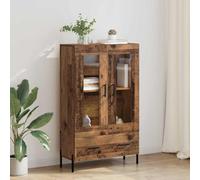 Fangmaliuyun Corona Buffet haut en bois recyclé 69,5 x 31 x 115 cm, matériau à base de bois avec pieds en métal, buffet moderne avec tiroir et 2 portes, robuste et durable, buffet de cuisine, salon et