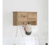 Fangmaliuyun Étagère murale en chêne artisan - 50 x 20 x 30 cm - Design flottant moderne - Avec 2 portes et 5 crochets - Jusqu'à 60 kg d'épaisseur - Pour couloir, salon et chambre à coucher