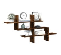 Fangmaliuyun Étagère murale flottante en bois de chêne fumé, 124,5 x 18 x 60,5 cm, design moderne et robuste, flottante, pour salon, chambre à coucher et couloir