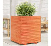 Fangmaliuyun Jardinière surélevée - 60 x 60 x 72 cm - En pin massif - Marron cireux - Peu encombrant - Pour balcon, terrasse et petites surfaces