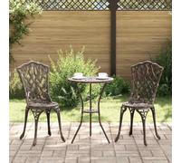 Fangmaliuyun Lot de 2 chaises de jardin vintage en aluminium bronze 39 x 40 x 87 cm avec accoudoirs en bois, résistantes aux intempéries et peu encombrantes, pour petits balcons, terrasses et jardins