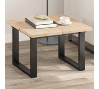 Fangmaliuyun Lot de 2 tables de 60 x 60 cm en pin massif non traité rustique pour salle à manger, cuisine, bistrot, extérieur, balcon, plan de travail facile à renouveler