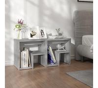 Fangmaliuyun Lot de 2 tables de chevet en bois - Gris Sonoma - 40 x 30 x 40 cm - Design moderne avec étagère et espace de rangement - Robuste et durable - Pour chambre à coucher, salon, petits espaces