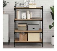 Fangmaliuyun Lot de 4 étagères marron en matériau dérivé du bois - Design moderne pour salon, couloir ou chambre à coucher - 80 x 40 x 1,5 cm