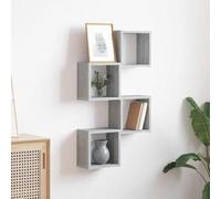 Fangmaliuyun Lot de 4 étagères murales 26 x 15 x 26 cm en bois gris - Design moderne avec construction durable - Bibliothèque et tableau de cuisine peu encombrant pour salon, chambre à coucher