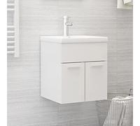 Fangmaliuyun Meuble de salle de bain pour invités - Blanc - 41 x 38,5 x 46 cm - Avec lavabo en céramique - Push Open
