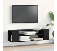 Fangmaliuyun Meuble TV bas en chêne noir avec design épuré, 100 x 30 x 26,5 cm, concept d'espace de rangement spacieux en bois pour salon et bureau à domicile
