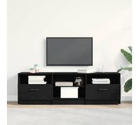 Fangmaliuyun Meuble TV en chêne noir 150 x 33,5 x 45 cm - Meuble bas avec tiroir et étagères - Matériau bois avec poignées en acier - Design moderne pour salon et bureau