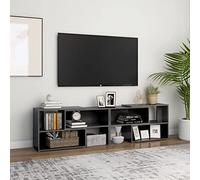Fangmaliuyun Meuble TV - Gris brillant - 149 x 30 x 52 cm - En bois robuste - Moderne - Extensible - Avec compartiments ouverts - Pour salon, chambre à coucher, couloir