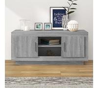 Fangmaliuyun Meuble TV gris Sonoma - 102 x 35 x 45 cm - En bois - Avec espace de rangement pour appareils HiFi - Design tendance - Pour salon, chambre à coucher, couloir