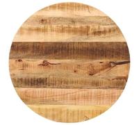 Fangmaliuyun Plateau de table rond en bois de manguier massif 80 x 2,5 cm - Design rustique - Plateau de rechange DIY pour salle à manger, cuisine, bureau, balcon et jardin