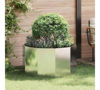 Fangmaliuyun Pot de fleurs, argenté, 90 x 90 x 50 cm, en acier inoxydable, moderne, rond, pour jardin urbain, balcon, terrasse, robuste et durable