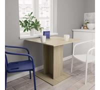 Fangmaliuyun Table à manger en chêne Sonoma - 80 x 80 x 75 cm - En matériau dérivé du bois - Moderne - Carré - Avec plateau en bois robuste - Design minimaliste - Pour salle à manger, salon, bureau et
