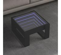 Fangmaliuyun Table basse à LED RVB - 50 x 53 x 30 cm - En bois/verre - Pour salon, bureau, chambre à coucher