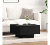 Fangmaliuyun Table basse aspect chêne noir 55 x 55 x 31 cm en bois robuste design moderne avec surface résistante aux rayures, peu encombrante pour petit salon, chambre à coucher et bureau