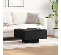 Fangmaliuyun Table basse en chêne noir 60 x 60 x 31,5 cm en bois - Design moderne - Robuste et durable - Pour salon, canapé, coin lecture