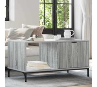 Fangmaliuyun Table basse gris Sonoma 90 x 49 x 46 cm - En bois moderne - Avec espace de rangement et compartiments pliants - Pour salon et canapé - Combinaison de pieds réglables et poignées à rabat