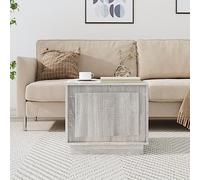 Fangmaliuyun Table basse grise Sonoma 51 x 50 x 44 cm en bois avec compartiment de rangement, design moderne et robustesse pour petit salon, canapé ou bureau