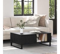 Fangmaliuyun Table basse noire aspect chêne 90 x 60 x 35 cm avec tiroir & 2 compartiments Urban Industrial Matériau bois moderne et robuste pour salon, loft, bureau