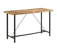 Fangmaliuyun Table de bar 180 x 70 x 107 cm en bois massif mangue et fer - Design moderne - Robuste et durable - Pour cuisine, salle à manger, balcon, maison, bar, intérieur et extérieur
