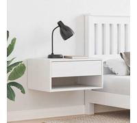 Fangmaliuyun Table de chevet blanche 50 x 32,5 x 24 cm en pin massif avec tiroir et étagère, design classique, table d'appoint compacte pour chambre à coucher, petits espaces et ambiance moderne