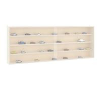 Fangmaliuyun Vitrine murale en bois - 100 x 8,5 x 37 cm - Avec portes coulissantes en PET - 4 compartiments - Charge maximale : 20 kg - Étagère de collection peu encombrante - Design moderne pour