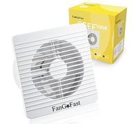 FanGoFast 100mm Ventilateur de Salle de Bain Silencieux Extracteur d'Air Blanc au Plafond et Montage Mural avec Clapet Anti-Rretour pour WC Cuisine Fenêtre Loft et Cave