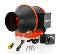 FanGoFast Extracteur d'air 100mm Réglable, 360m³/h Ventilateur extracteur d'air avec IEC EU Plug ent 1,5 m de Cordon d'alimentation EU pour VMC Salle de Bain, Bureau, Tentes de Plantation