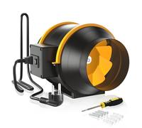 FanGoFast Extracteur d'air 125mm Réglable, 230V Ventilateur d'extraction Silencieux avec IEC EU Plug ent 1,5 m de Cordon d'alimentation EU pour Salle de Bain, Bureau, Tentes de Plantation