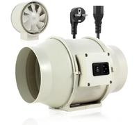 FanGoFast Extracteur d'air 150mm Réglable, 530 m³/h Ventilateur extracteur d'air Silencieux avec IEC EU Plug ent 1,5 m de Cordon d'alimentation EU pour VMC Salle de Bain, Cuisine et Garage