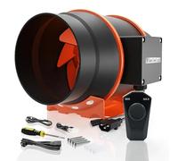 FanGoFast Extracteur d'air 200mm commande de vitesse améliorée, 940m³/h Ventilateur extracteur d'air avec IEC EU Plug ent 1,5 m de Cordon d'alimentation EU pour VMC Salle de Bain, Bureau