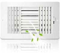 FanGoFast Registre de plafond 30,5 x 15,2 cm en ABS à 3 voies avec réglage manuel pour la maison, le bureau, la salle de bain, les toilettes