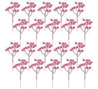 Fangoo 20 PièCe 18 cm Branches Baies Rouges de NoëL Artificielles EnneigéEs Faux Tiges de Houx pour DéCoration pour DéCorations de NoëL Bricolages d'hiver Mariage FêTe à Domicile