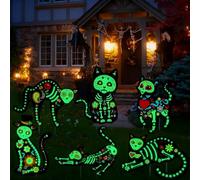 Fangoo 6 Pièces Panneaux De Jardin Halloween Chat Noir DéCoration Halloween Phosphorescentes pour Jardin, Pelouse, Chemin Forestier CréEz Une AtmosphèRe Effrayante