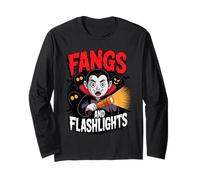 Fangs and Flashlights Vampires Ghost Hunting Halloween Manche Longue