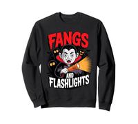 Fangs and Flashlights Vampires Ghost Hunting Halloween Sweatshirt