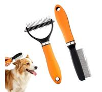 Fangssiy Brosse anti-chute pour chien à poils courts,Dents En Acier Inoxydable, Démêlage, Poignée Ergonomique - Ensemble toilettage animaux,Usage maison et animalerie, animaux à poils longs et courts