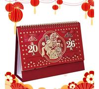 Fangssiy Calendrier de Bureau 2026 - Nouvel An Chinois avec Espace pour Notes,Calendrier Mensuel De Bureau Pour Nouvel An Lunaire - Pour Salon Salle à Manger Chambre Étudiants Adultes Ados Amis