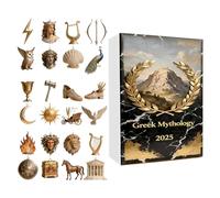 Fangssiy Calendrier De L'Avent De Noël - Pendentif 2D De 24 Jours 2025 | Kit Calendrier Décorations Mythologie Grecque,Pour Mur Fenêtre Porte Fête Intérieur Salon Chambre Cadeaux