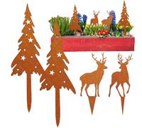 Fangssiy Piquets de Jardin Décoratifs en Métal | Décor de Piquet de Jardin en Métal pour Extérieur,Ornements Plats en Fer Antirouille pour Cadeaux Maison Mariage Extérieur